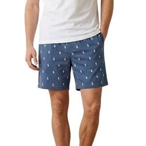 Polo Ralph Lauren Men's XL Blue Drawstring Pony Print Comfy Sleep Lounge Shorts
